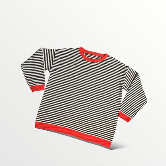 It is Well Boutique; Stripe Contrast Trim Crew Neck Sweater; NWT; Medium (6/8) - Picture 7 of 9